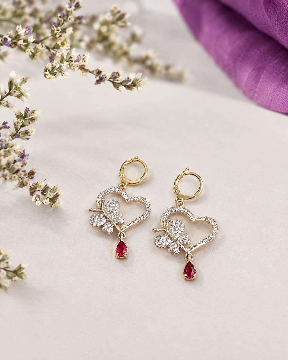 Heart Drop Earrings