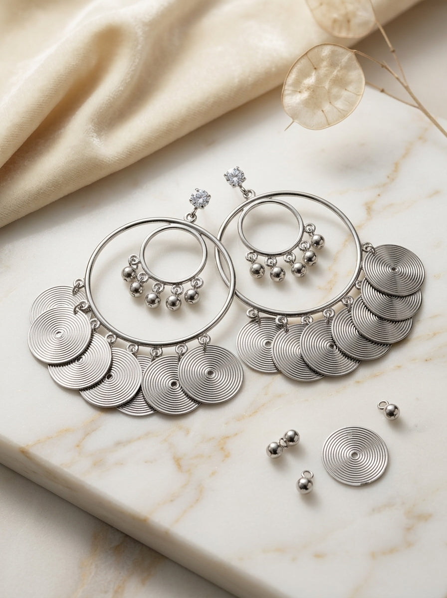 Silver Spiral Earrings